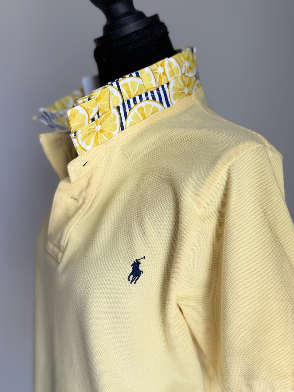 Reworked Ralph Lauren Polo – Yellow Lemon Ruffle Collar 🍋